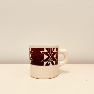 HANDMADE‎ VINTAGE POTTERY BLACK, BROWN & CREAM PENDLETON VIBES MUG